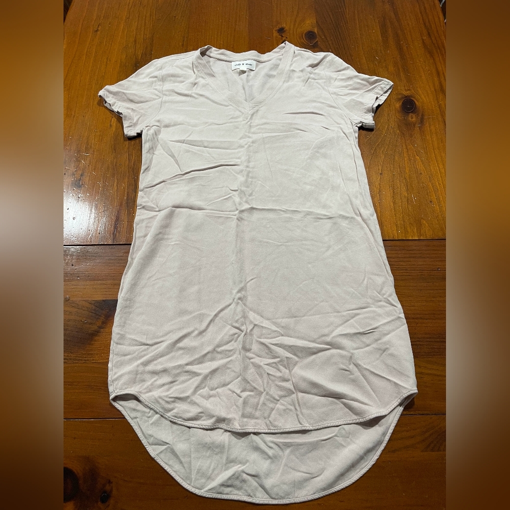 Cloth &‎ Stone Women's Anthropologie Greige V-Neck Tunic Top Mini Dress Size XS